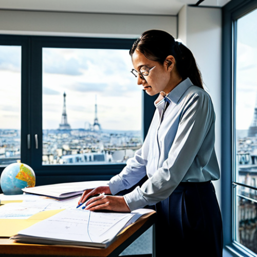 Home 19 Theoretical Physicist at Work**
"A fully clothed theoretical physicist, a woman in her late 30s, wearing a modest blouse and trousers, working at a large desk covered in complex equations and diagrams related to string theory and Calabi-Yau manifolds, in a brightly lit office with large windows overlooking a cityscape similar to Paris, appropriate attire, safe for work, perfect anatomy, natural proportions, professional, high quality, realistic rendering."
**