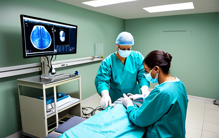로봇 수술과 정밀 의료 기술 - Robotic Surgery**
"A surgical robot performing a delicate procedure, viewed from the perspective of...